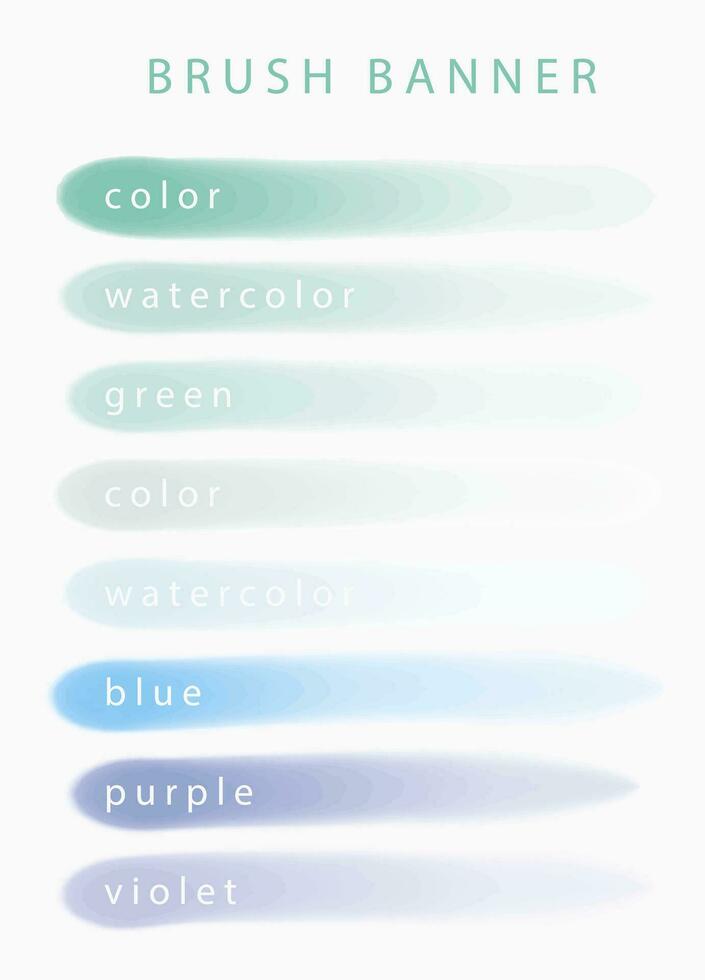 Watercolor line brush with green,blue for banner,background invitation vector