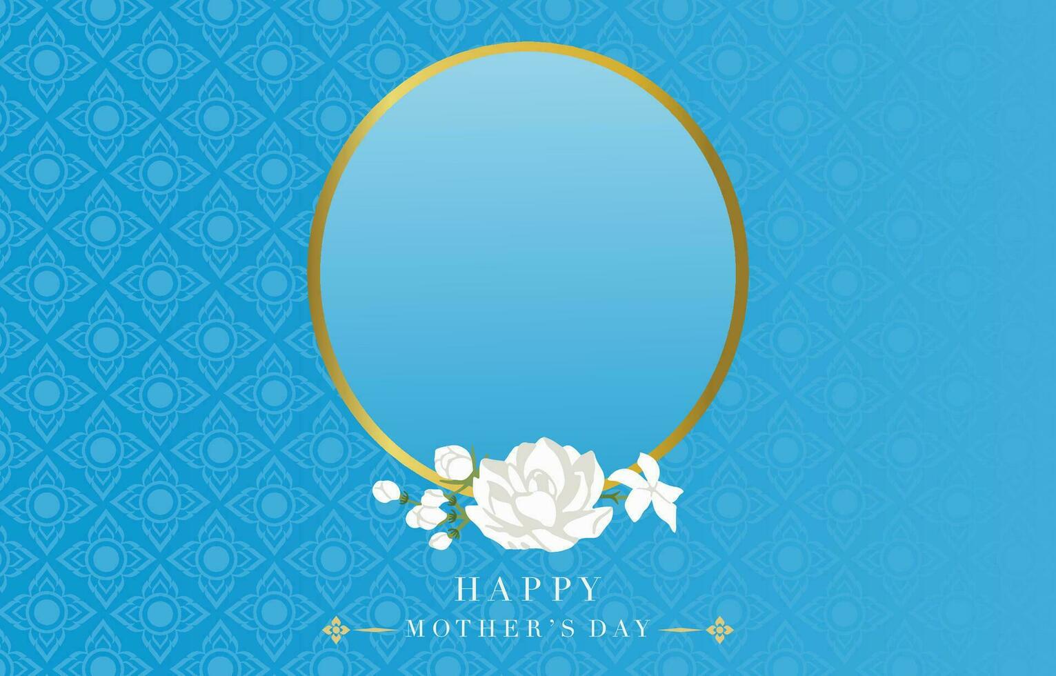 mother's day invitation with jasmine and ribbon vector