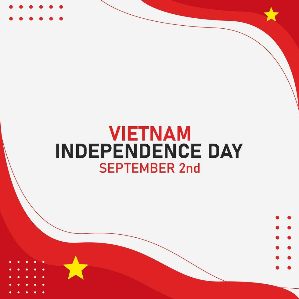 Happy Vietnam Independence Day September 2th Celebration Vector Design Illustration. Template for Poster, Banner, Greeting Card