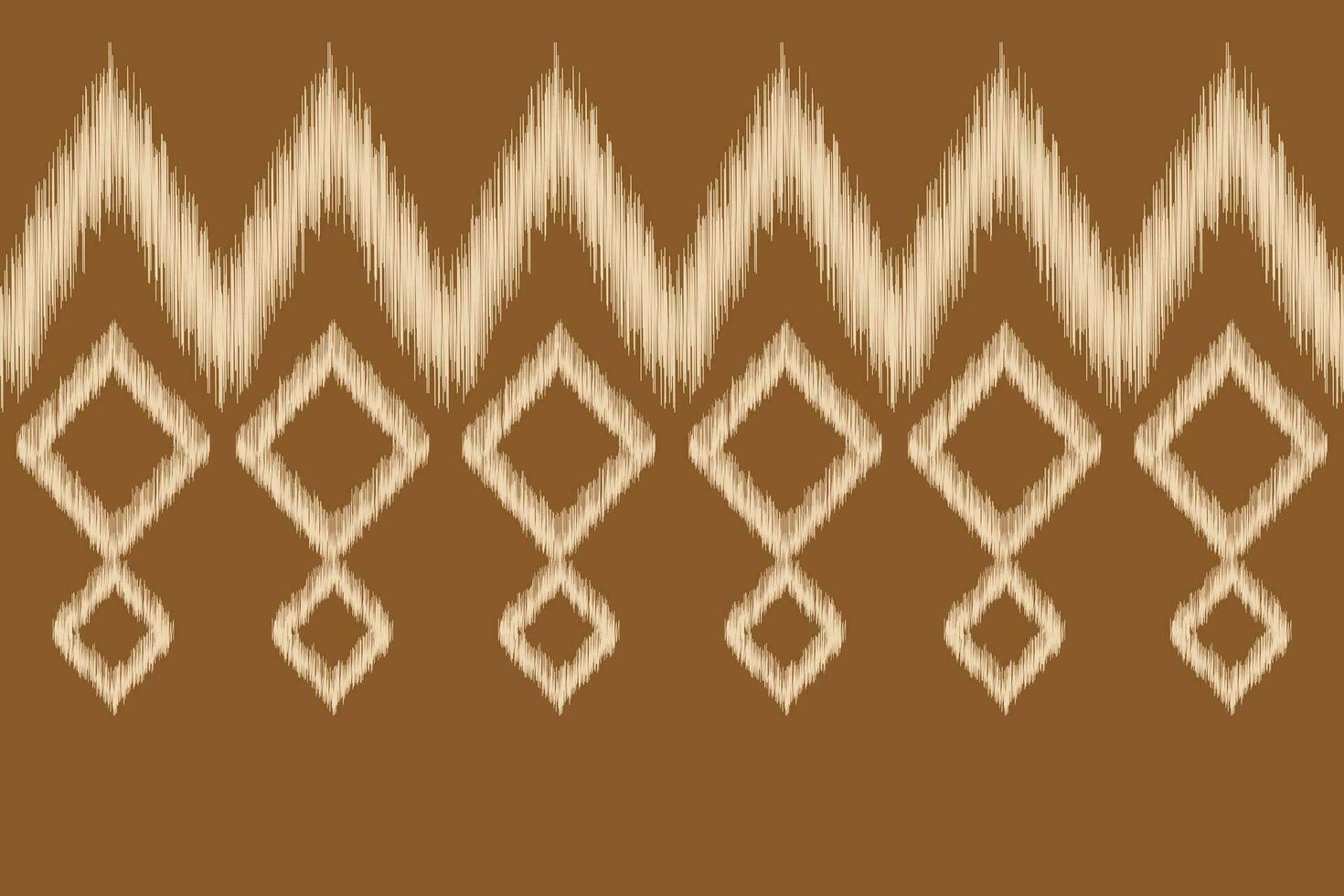 Ethnic Ikat fabric pattern geometric style.African Ikat embroidery brown Ethnic oriental pattern brown background. Abstract,vector,illustration.Texture,wallpaper,frame,decoration,carpet,motif. vector