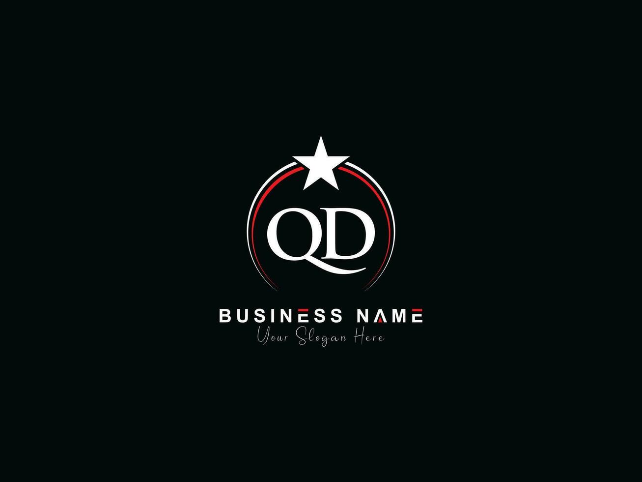 Premium Royal Star Qd Logo Vector, Unique Circle QD Logo Letter Vector Image