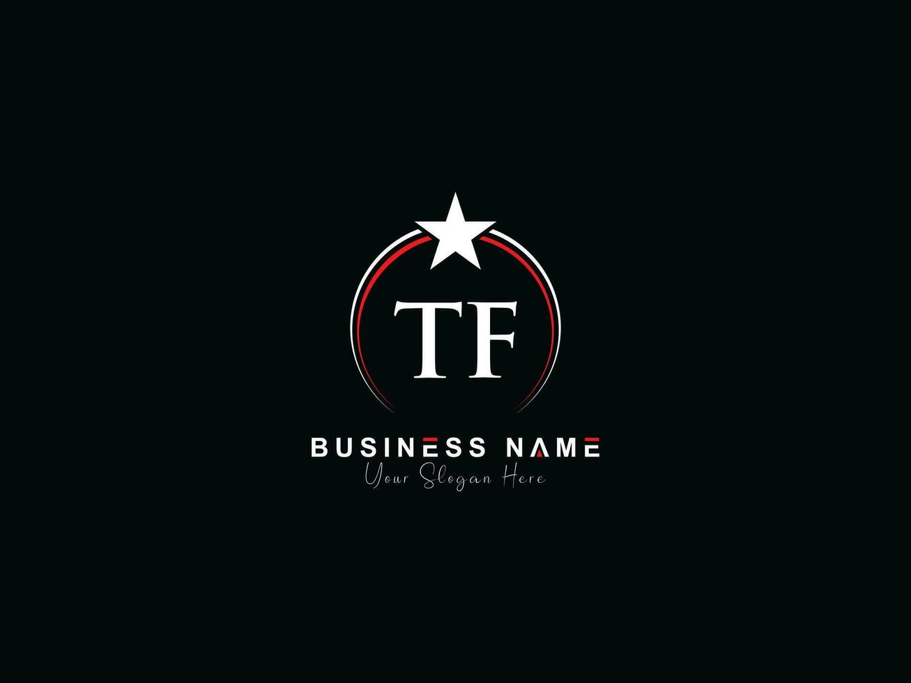 Initial Royal Tf Star Logo Icon, Minimalist TF Circle Logo Icon Vector
