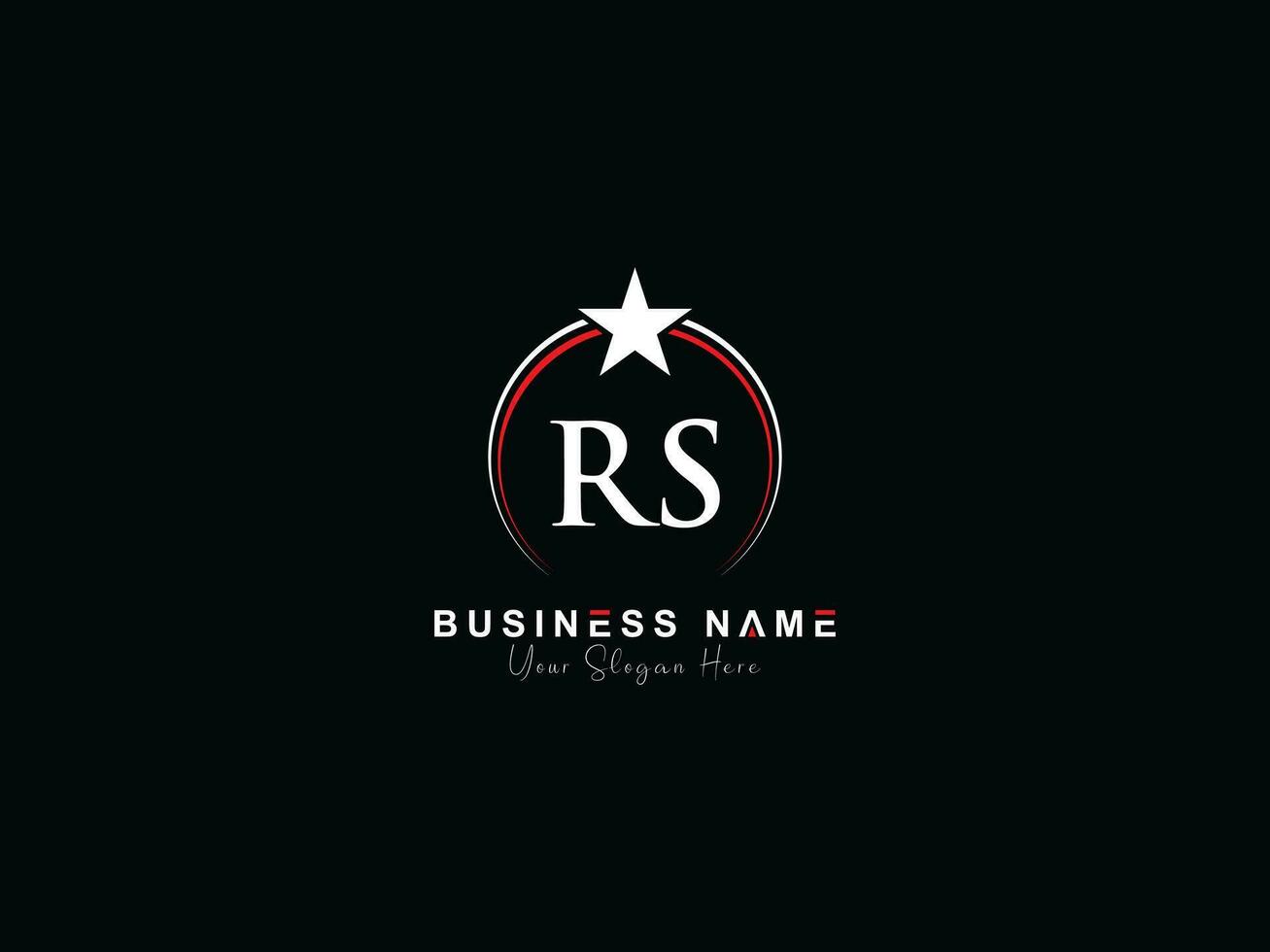 Royal Star Rs Circle Logo, Minimalist Luxury RS Logo Letter Vector
