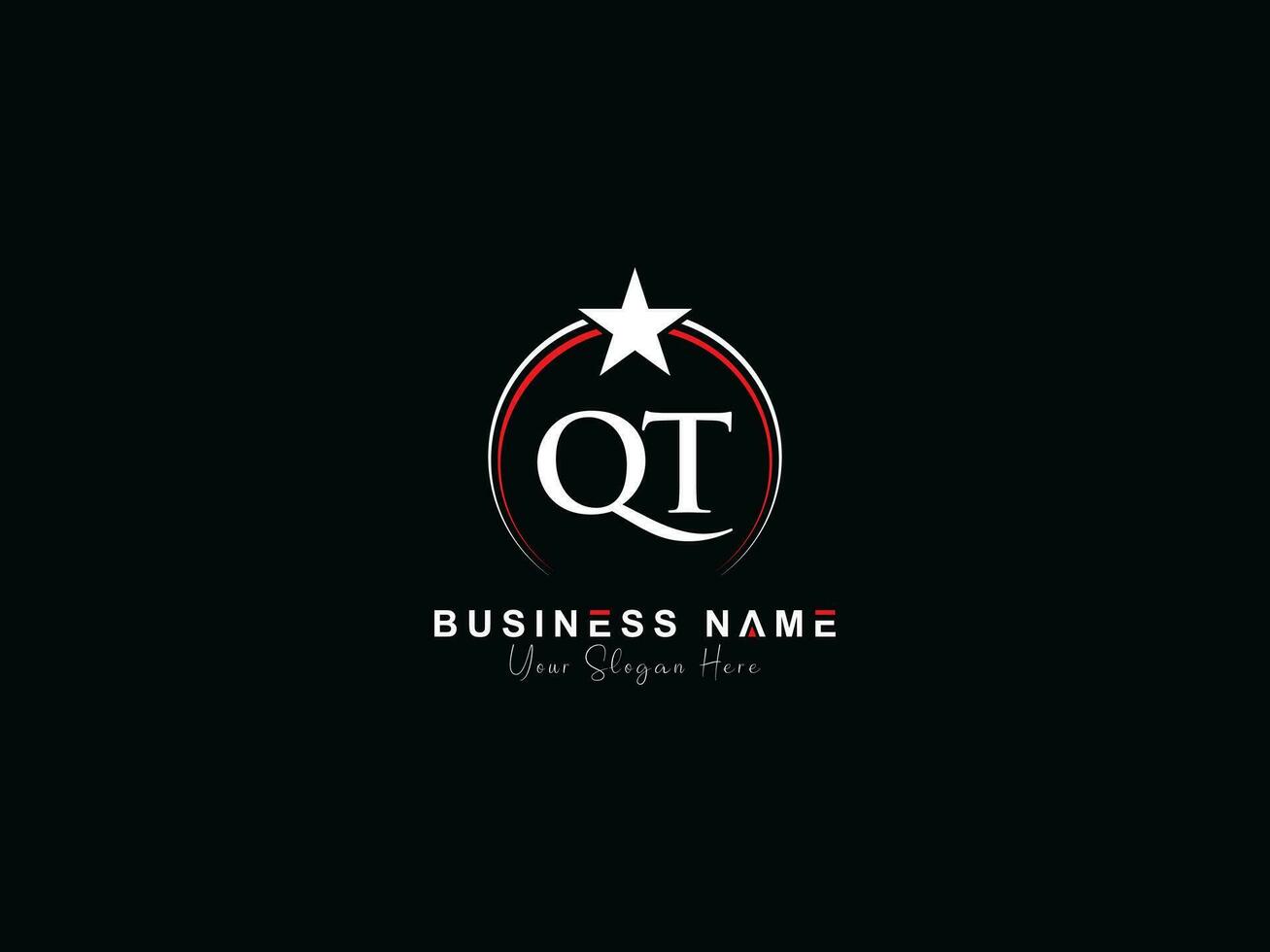 Premium Royal Star Qt Logo Vector, Unique Circle QT Logo Letter Vector Image