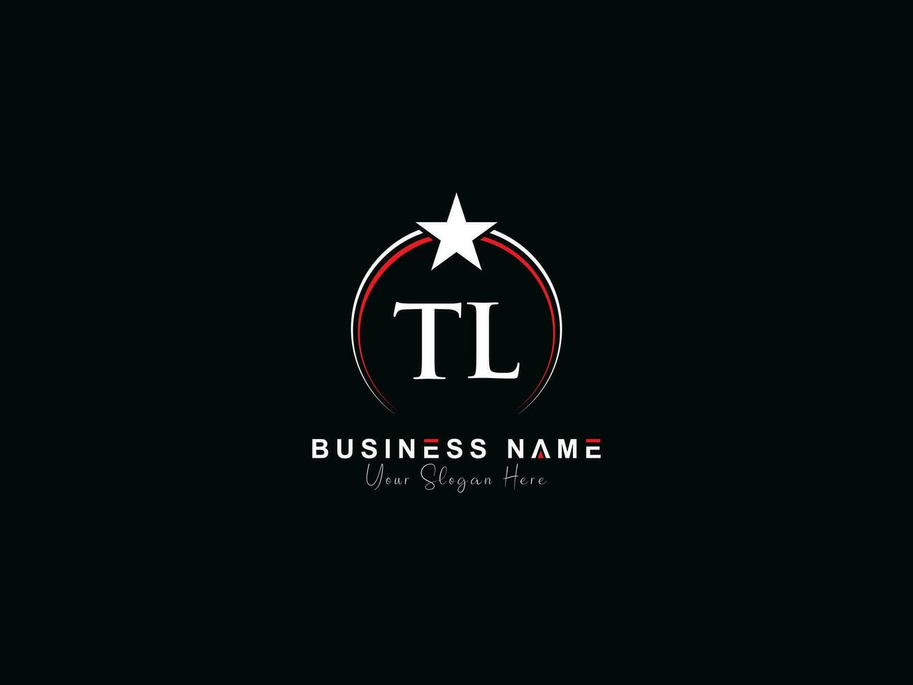 Initial Royal Tl Star Logo Icon, Minimalist TL Circle Logo Icon Vector