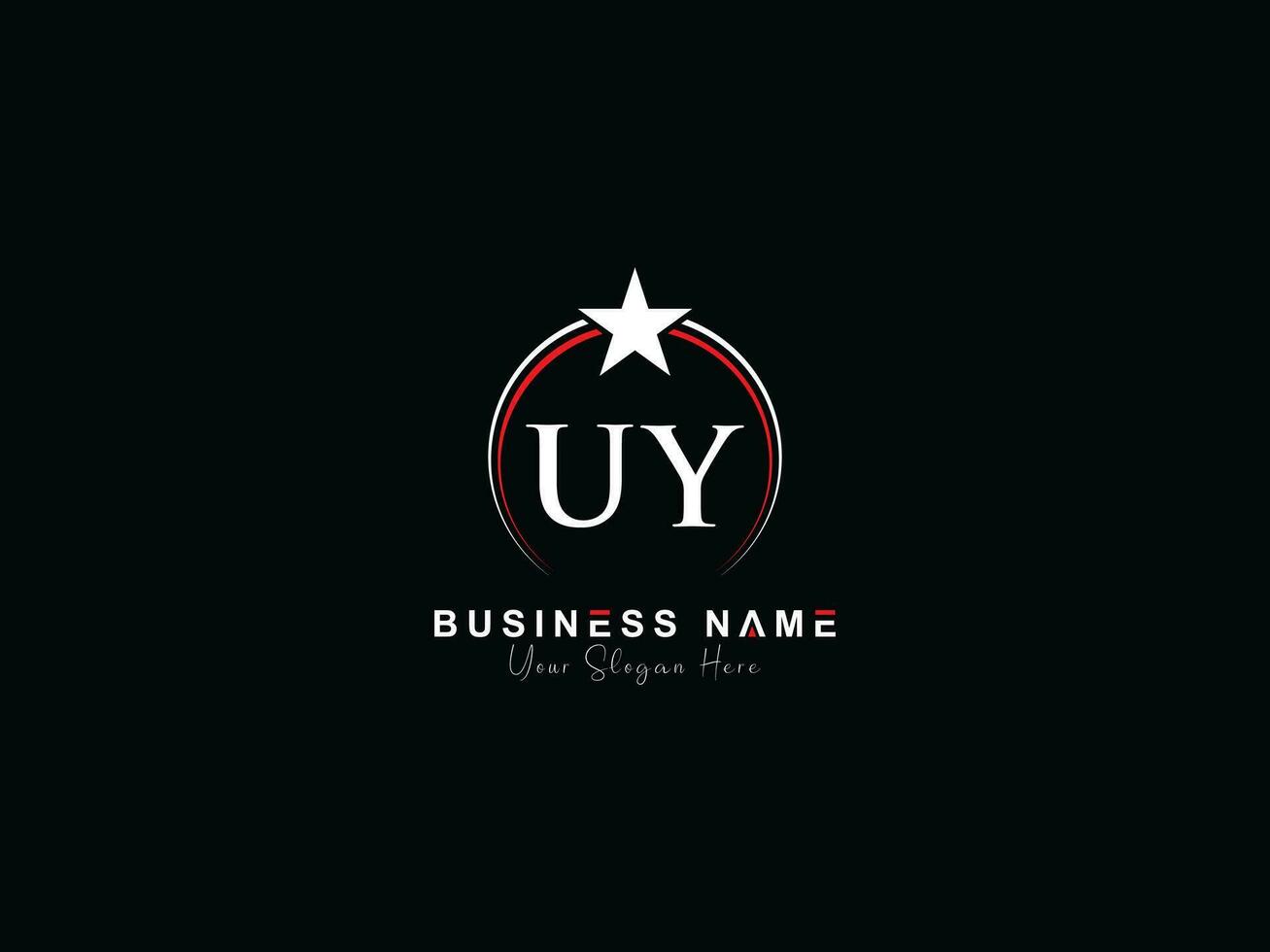 Initial Circle Uy Minimal Luxury logo, Minimalist Royal Star UY Logo ...