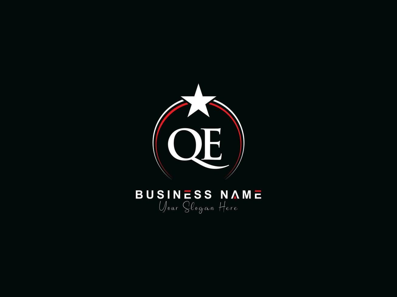 Premium Royal Star Qe Logo Vector, Unique Circle QE Logo Letter Vector Image