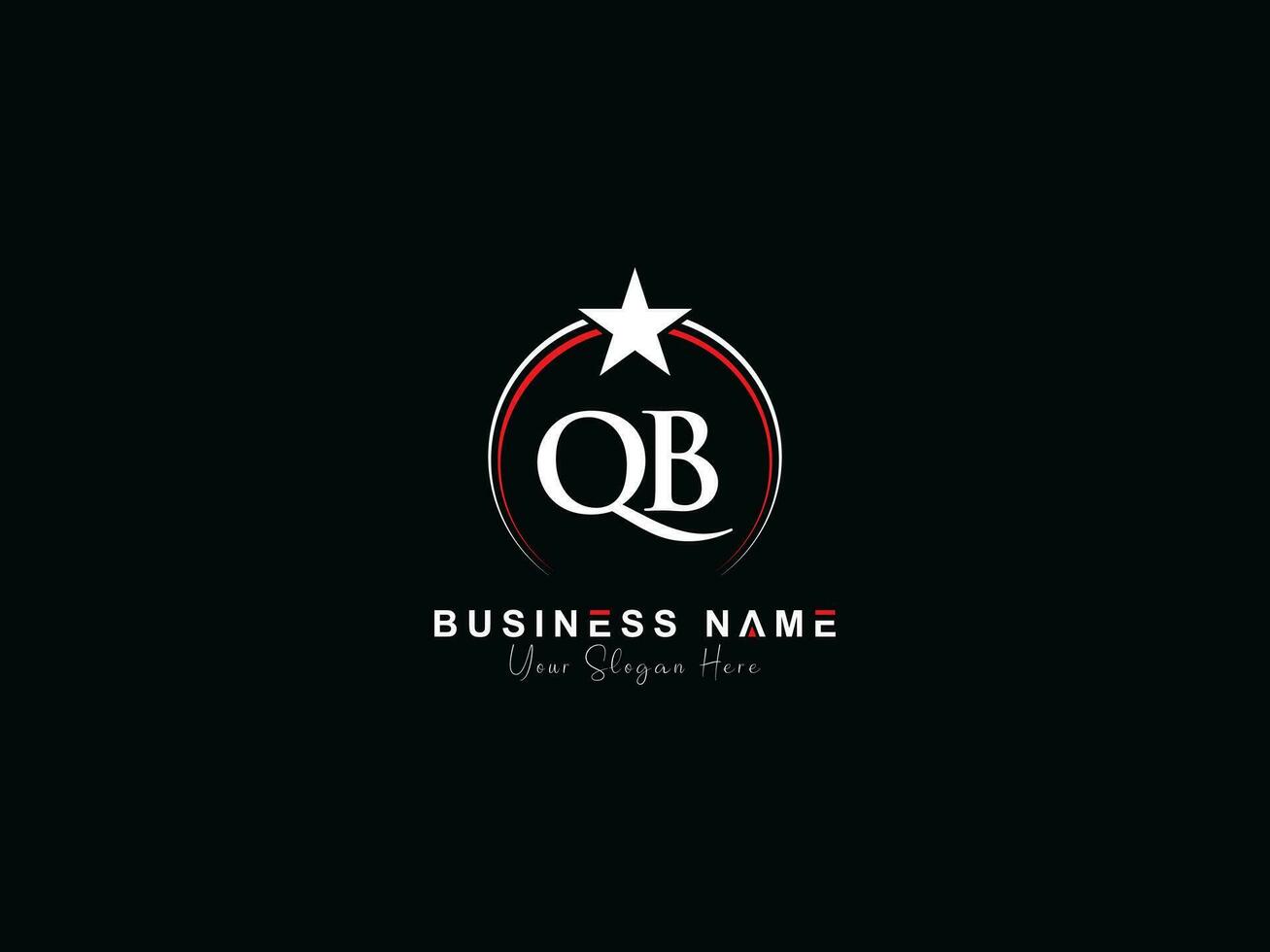Premium Royal Star Qb Logo Vector, Unique Circle QB Logo Letter Vector Image