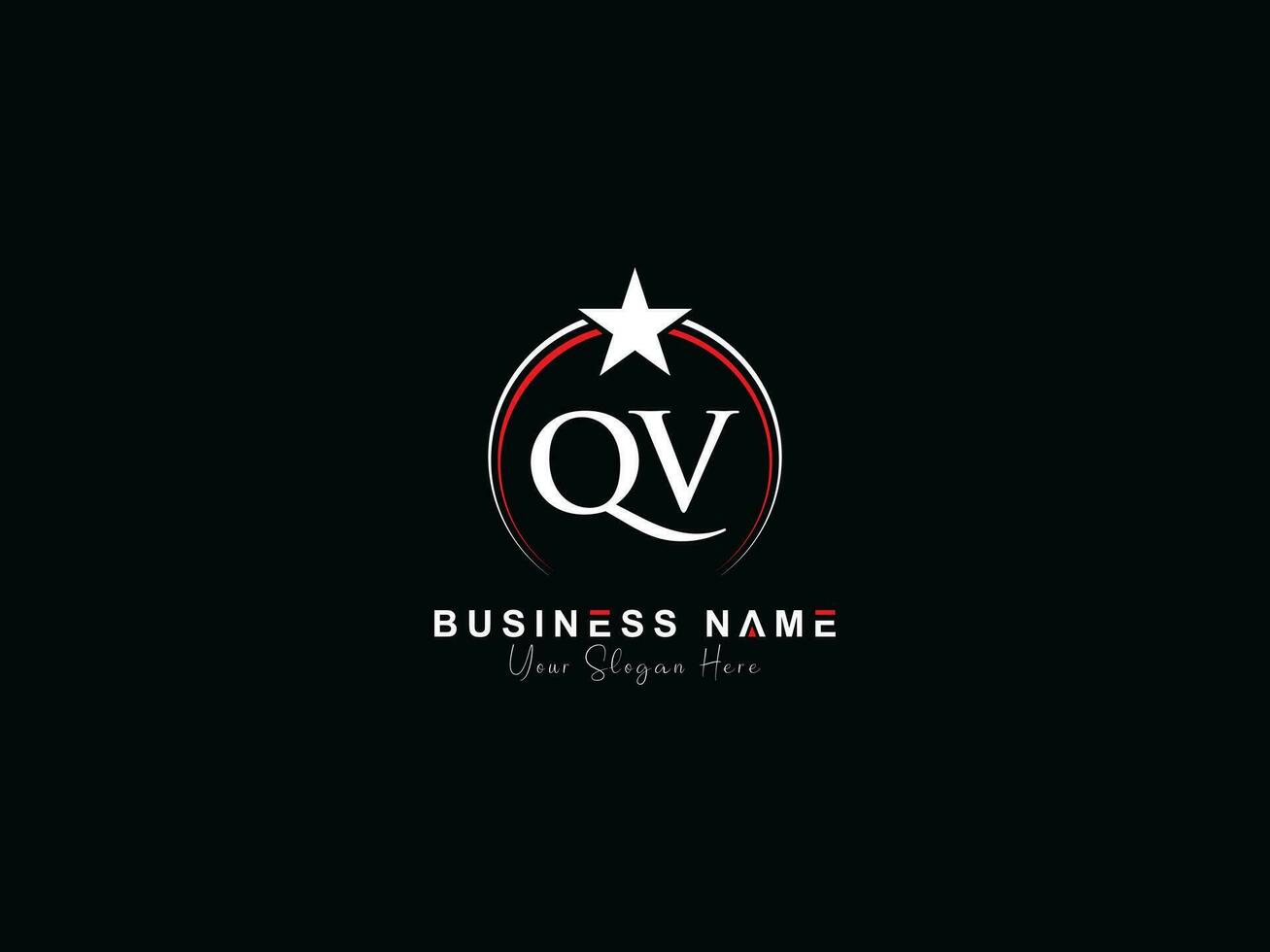 Premium Royal Star Qv Logo Vector, Unique Circle QV Logo Letter Vector Image