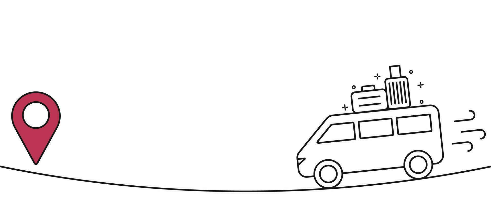 We have moved. Illustration with car who driving with bags to the point vector