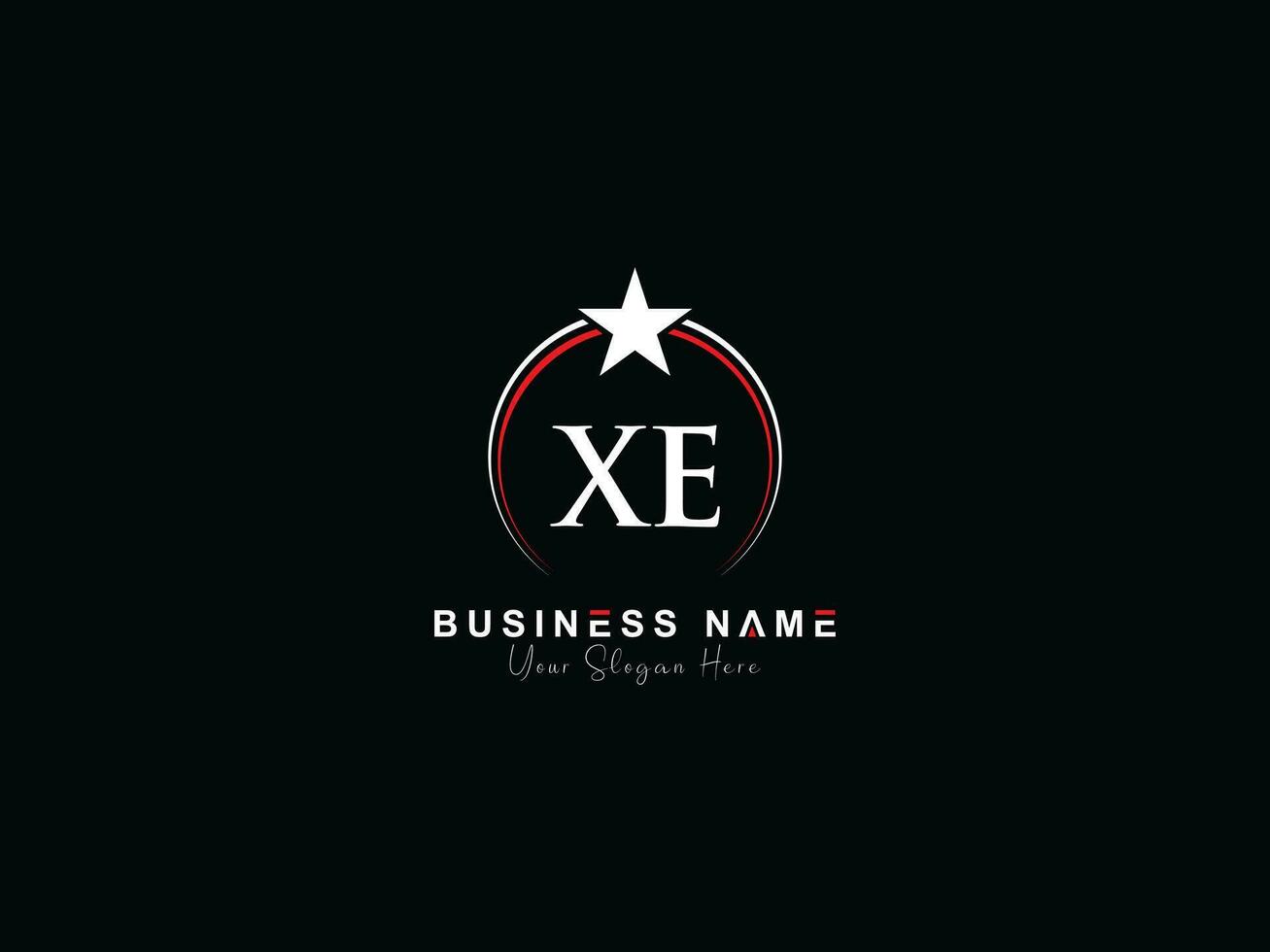 Initial Luxury Xe Royal Logo, Minimal Circle XE Letter Unique Star Logo vector
