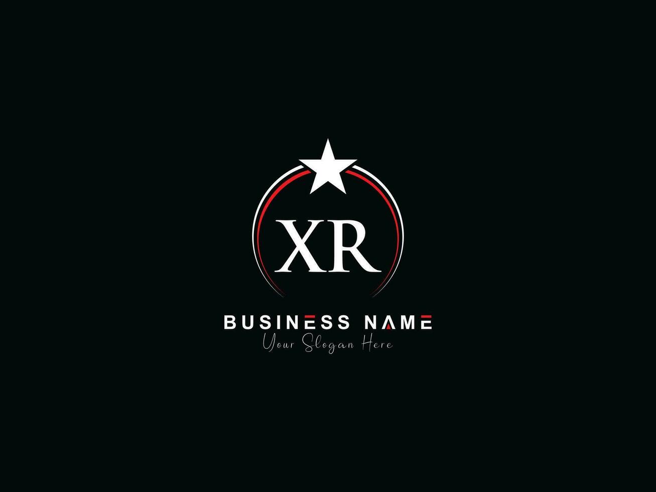 Initial Luxury Xr Royal Logo, Minimal Circle XR Letter Unique Star Logo vector
