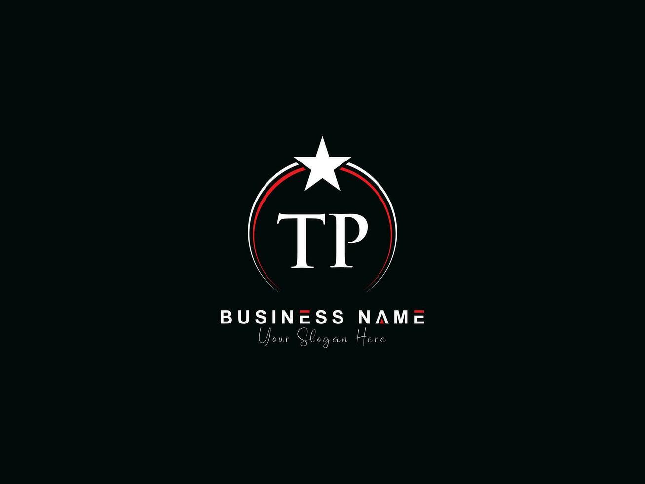 Initial Royal Tp Star Logo Icon, Minimalist TP Circle Logo Icon Vector