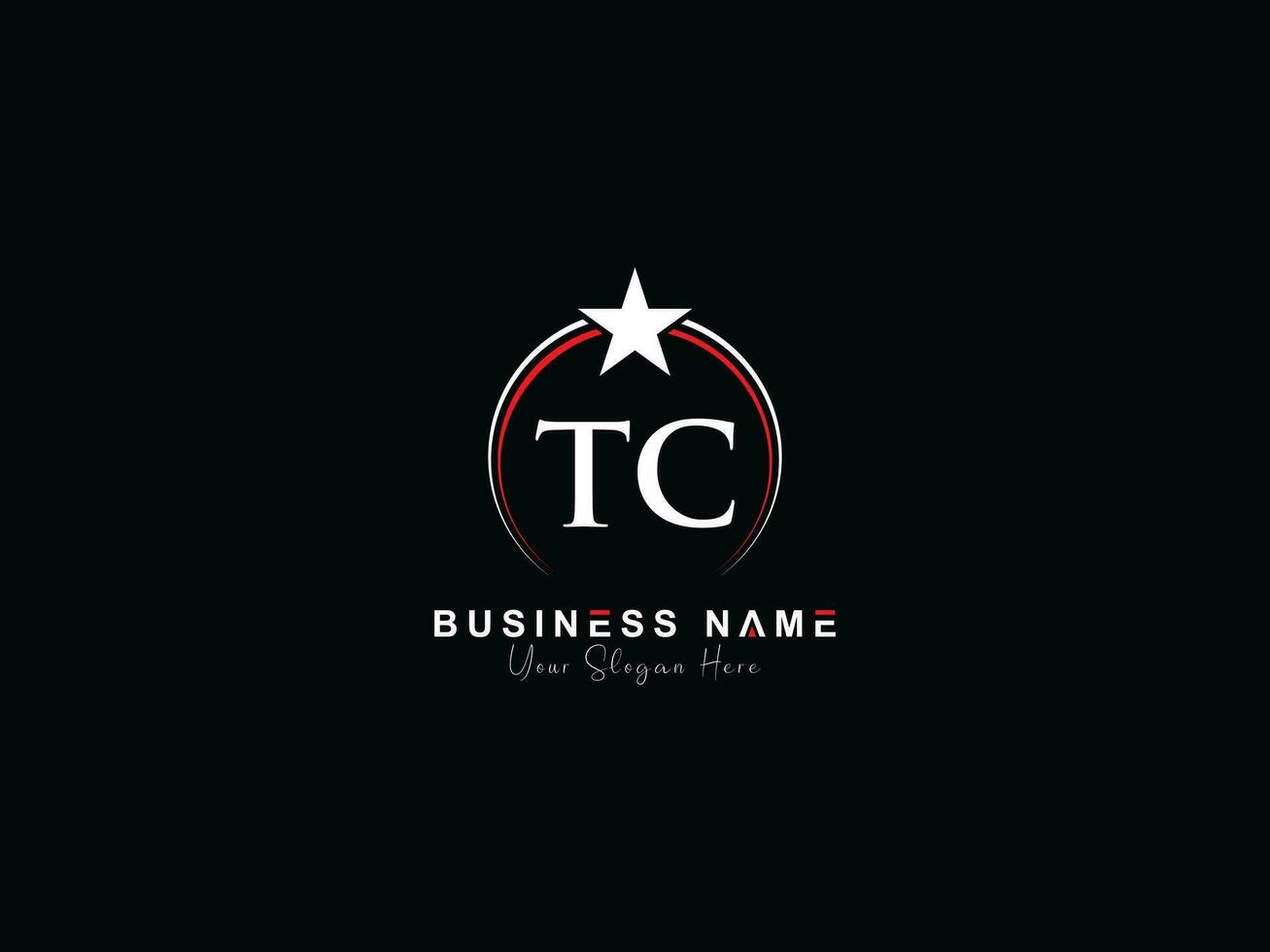 inicial real tc estrella logo icono, minimalista tc circulo logo icono vector