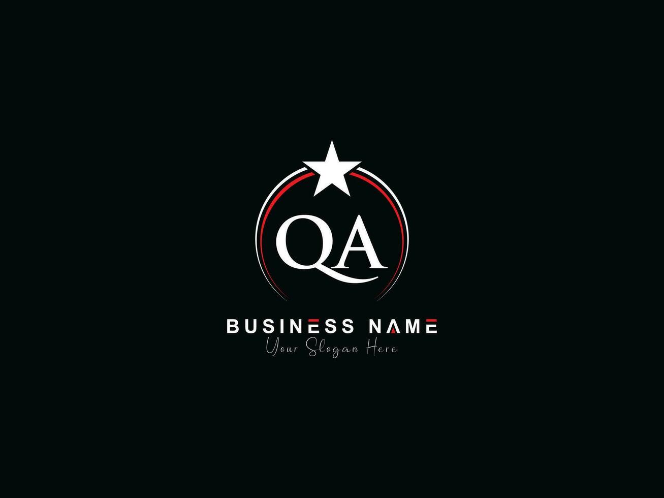 Premium Royal Star Qa Logo Vector, Unique Circle QA Logo Letter Vector Image