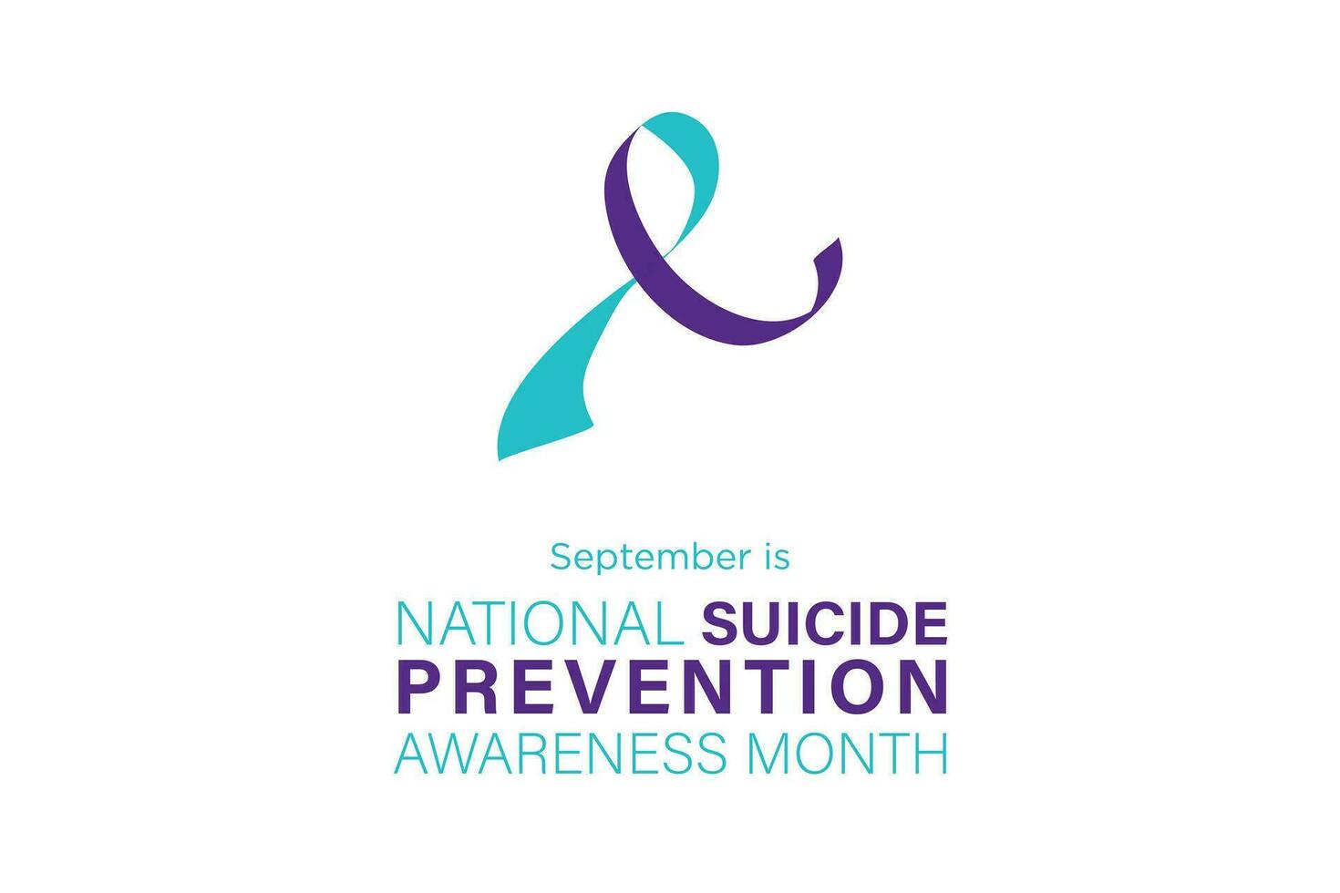 September is National Suicide Prevention Awareness Month Banner with copy space on white background. Suicide awareness ribbon. Editable Vector Illustration. EPS 10