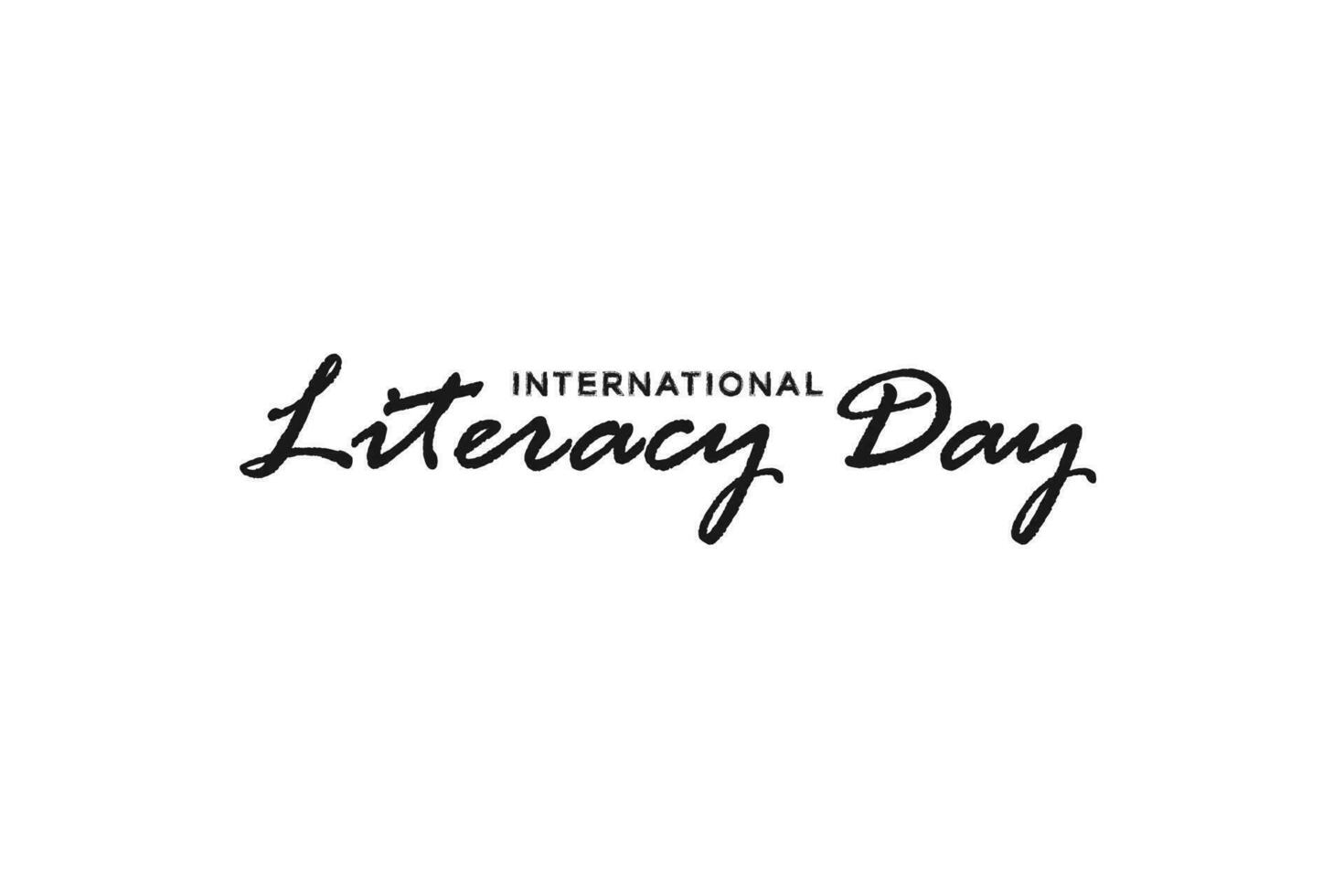 International Literacy Day Calligraphic Brush Design isolated on white background. Vector Illustration. EPS 10.