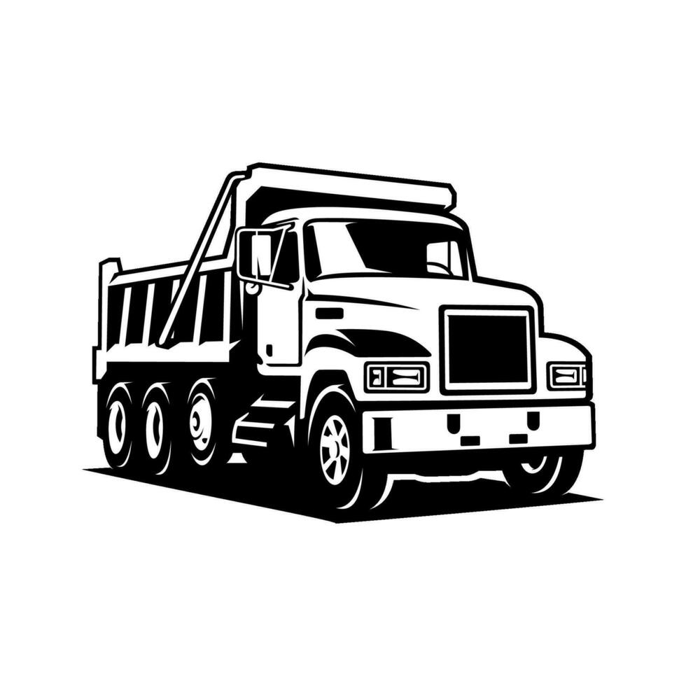 vector de logotipo de ilustración de camión volquete