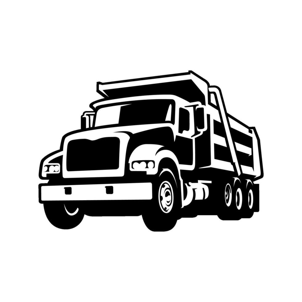 dump truck illustration icon and logo vector