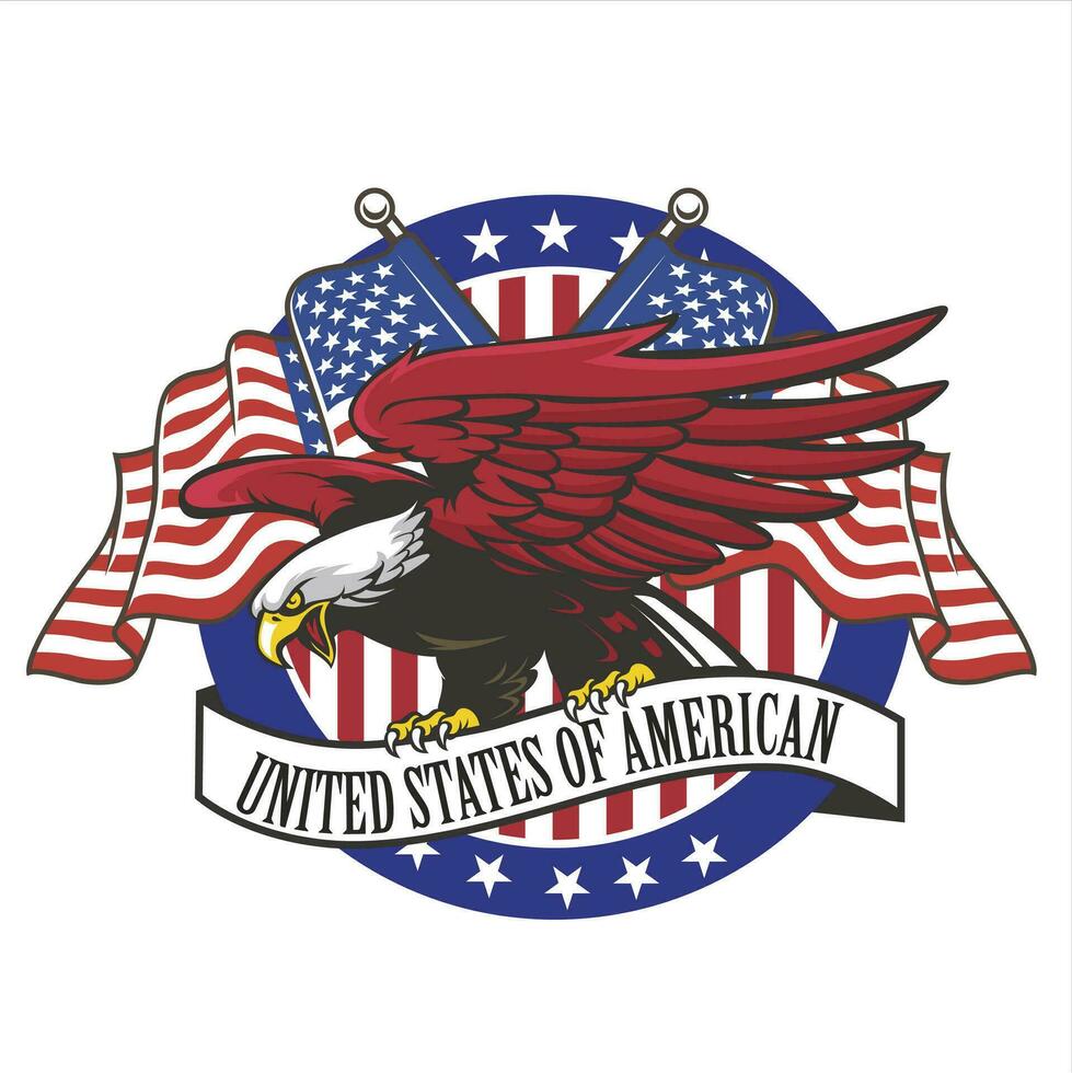 illustration of elements and symbols related to united states america vector