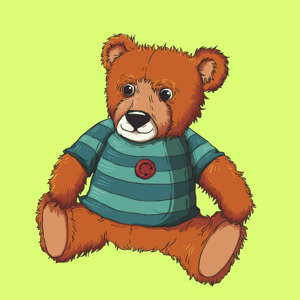 teddy bear illustration with cuteness and adorable accessories vector