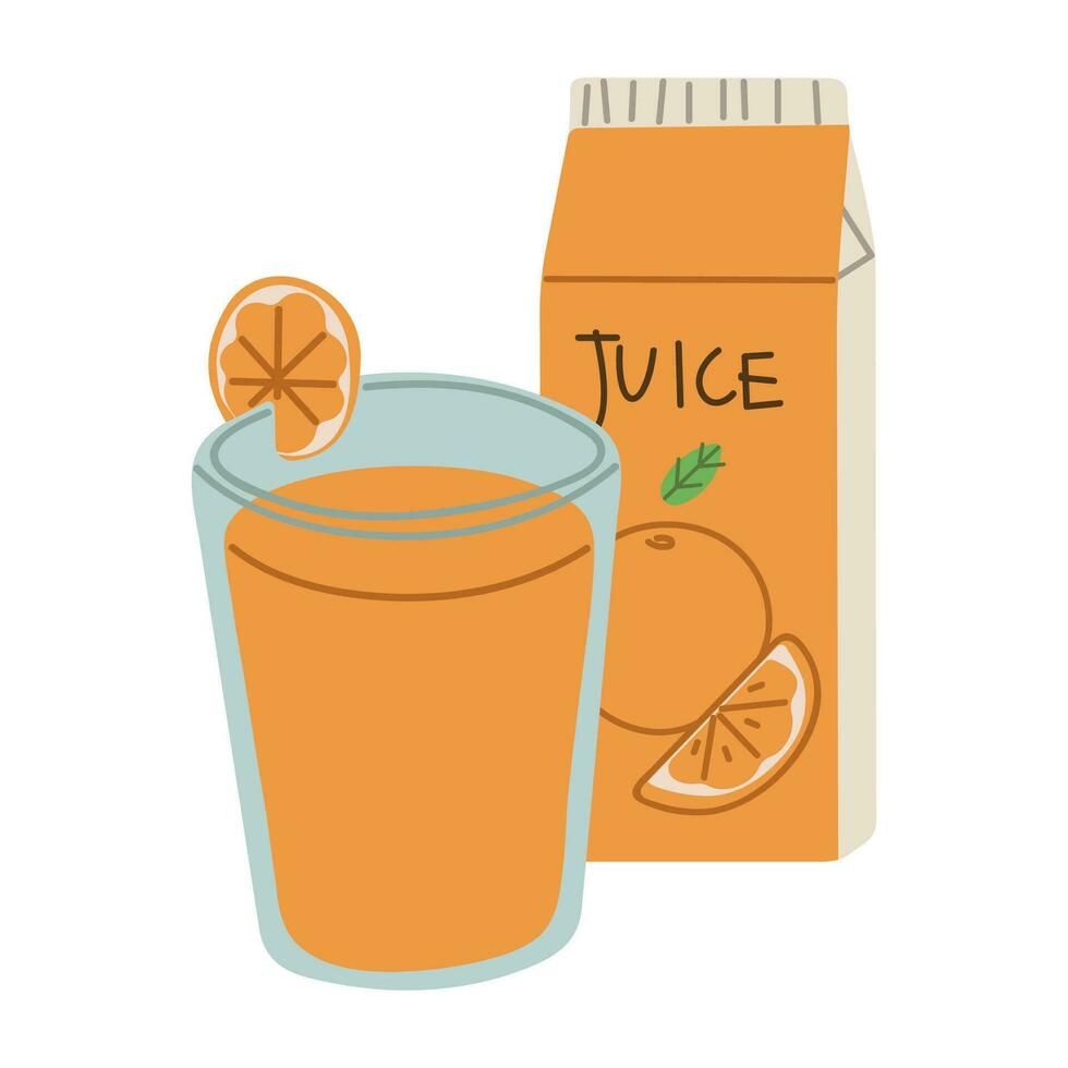 Orange juice cute vector illustration