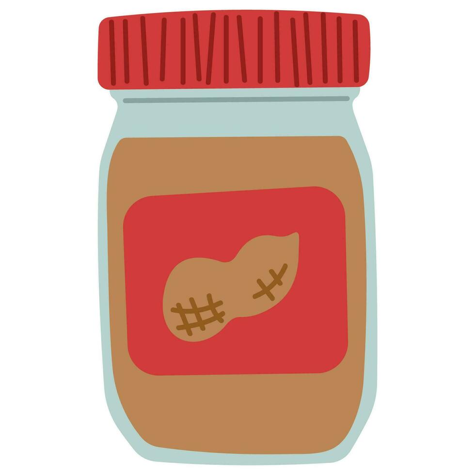 Penut butter single cute on a white background vector illustration