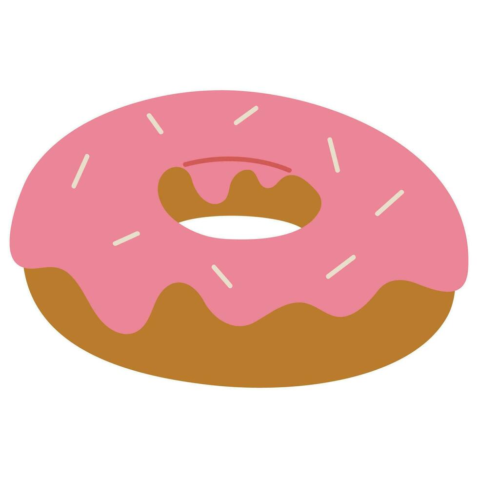 Donut single cute on a white background vector illustration