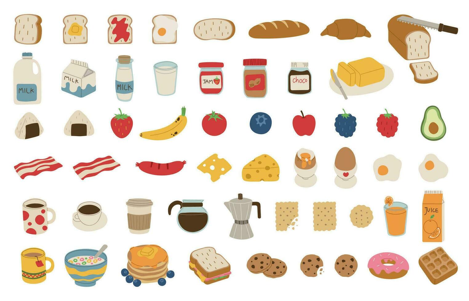 Breakfast collection vector illustration