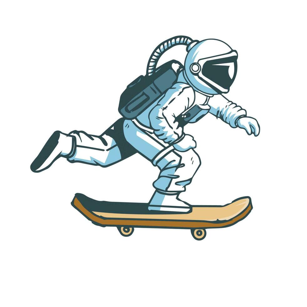 cute astronaut illustration designs with many styles in outer space vector
