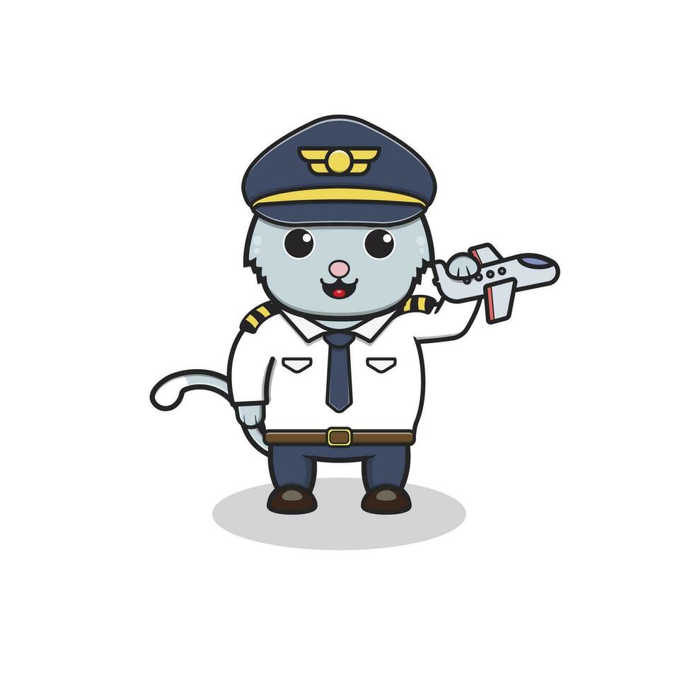 illustration of a cat with uniforms of various professions vector