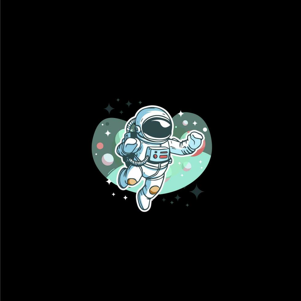 cute astronaut illustration designs with many styles in outer space vector