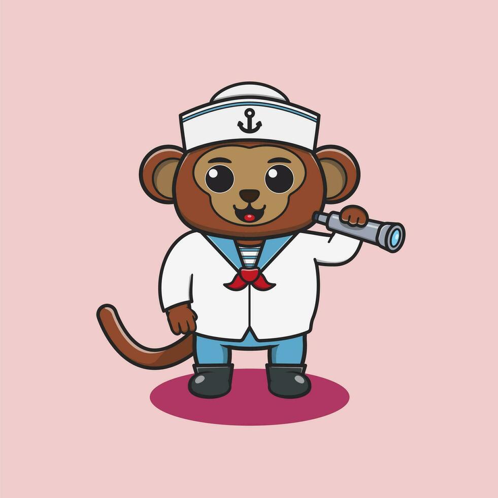 illustration of a monkey with uniforms of various professions vector