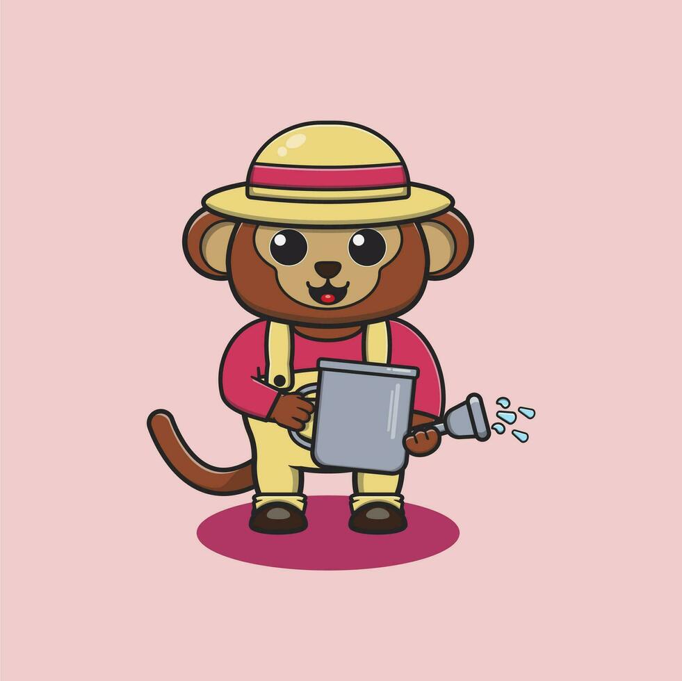 illustration of a monkey with uniforms of various professions vector