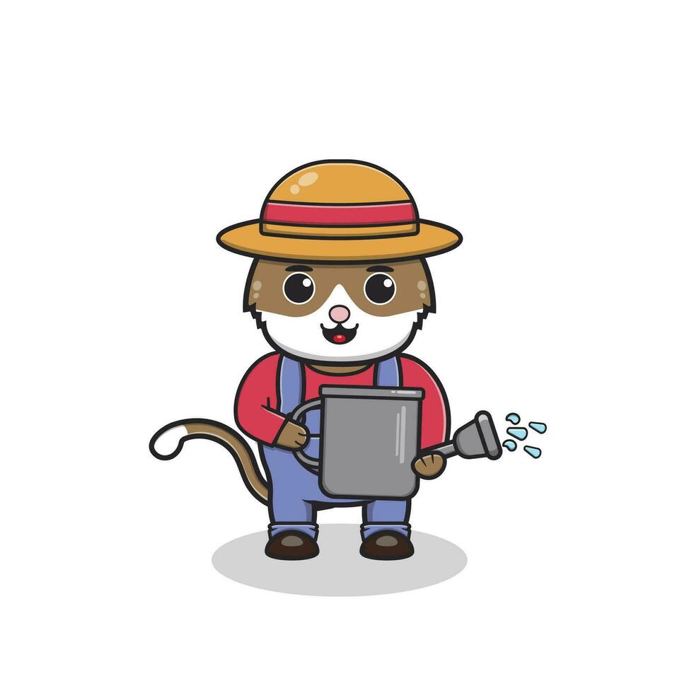 illustration of a cat with uniforms of various professions vector