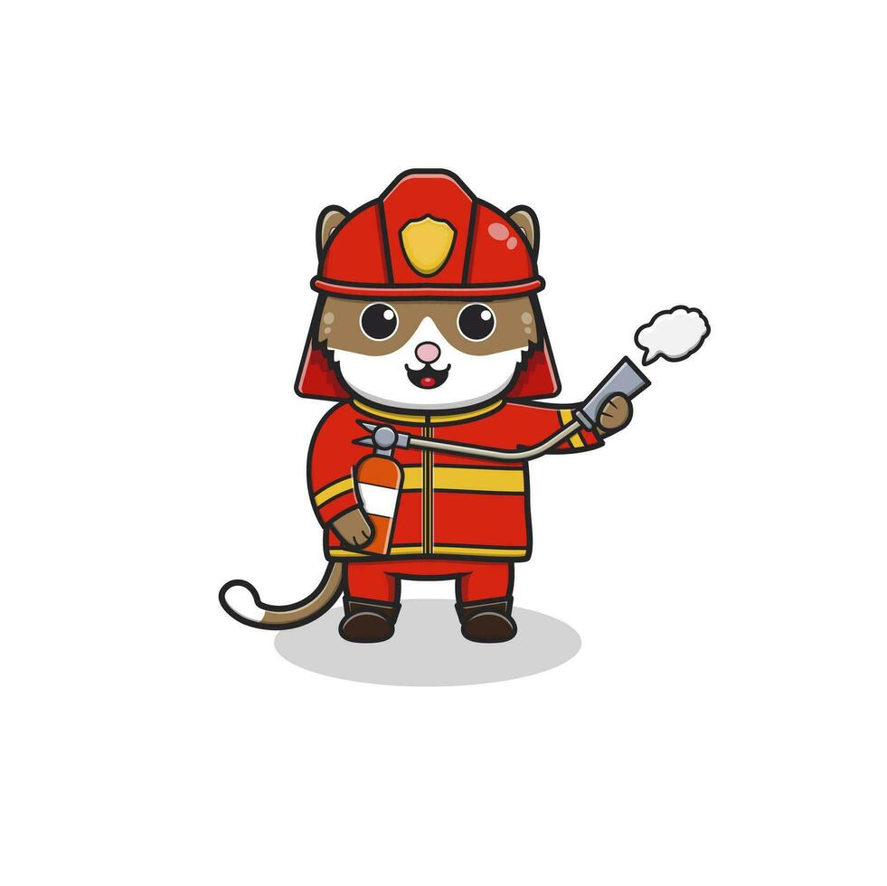 illustration of a cat with uniforms of various professions vector