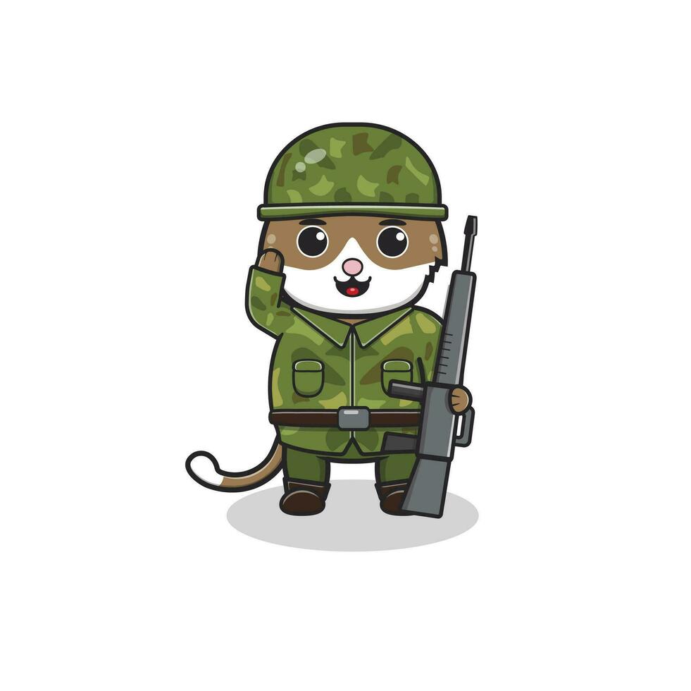 illustration of a cat with uniforms of various professions vector