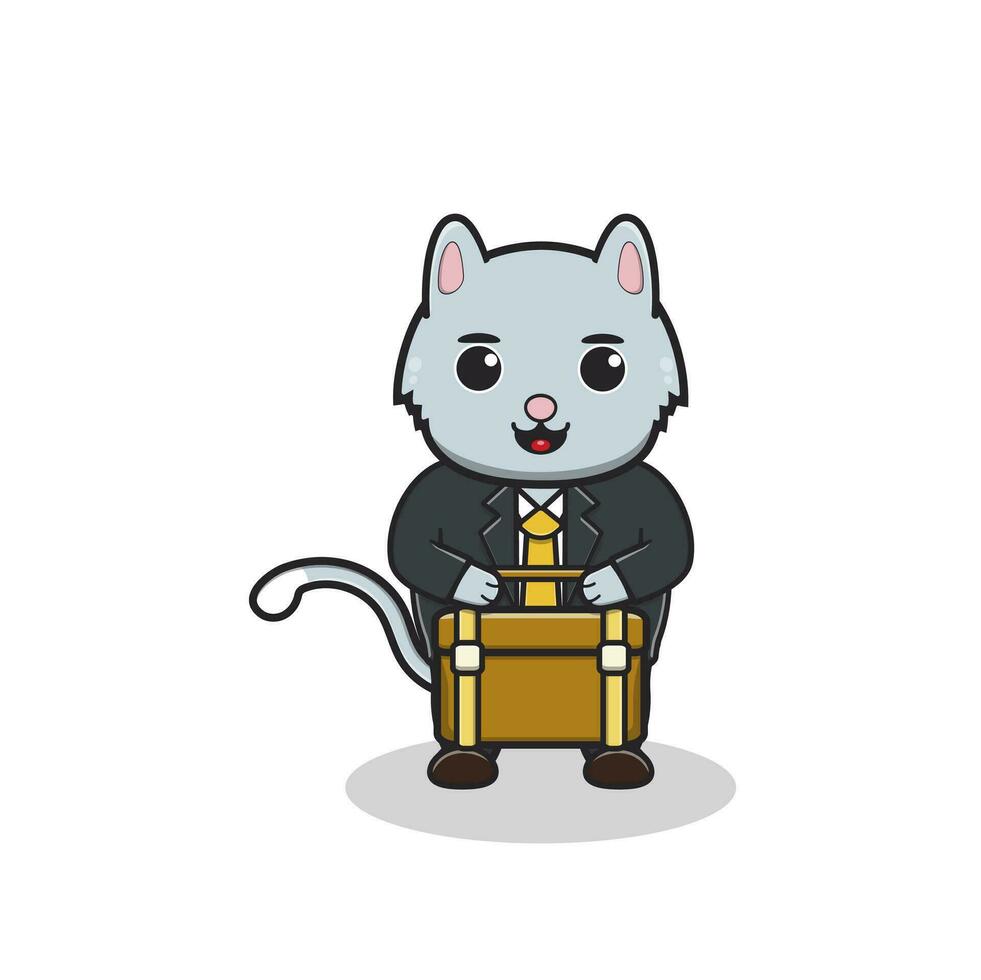 illustration of a cat with uniforms of various professions vector