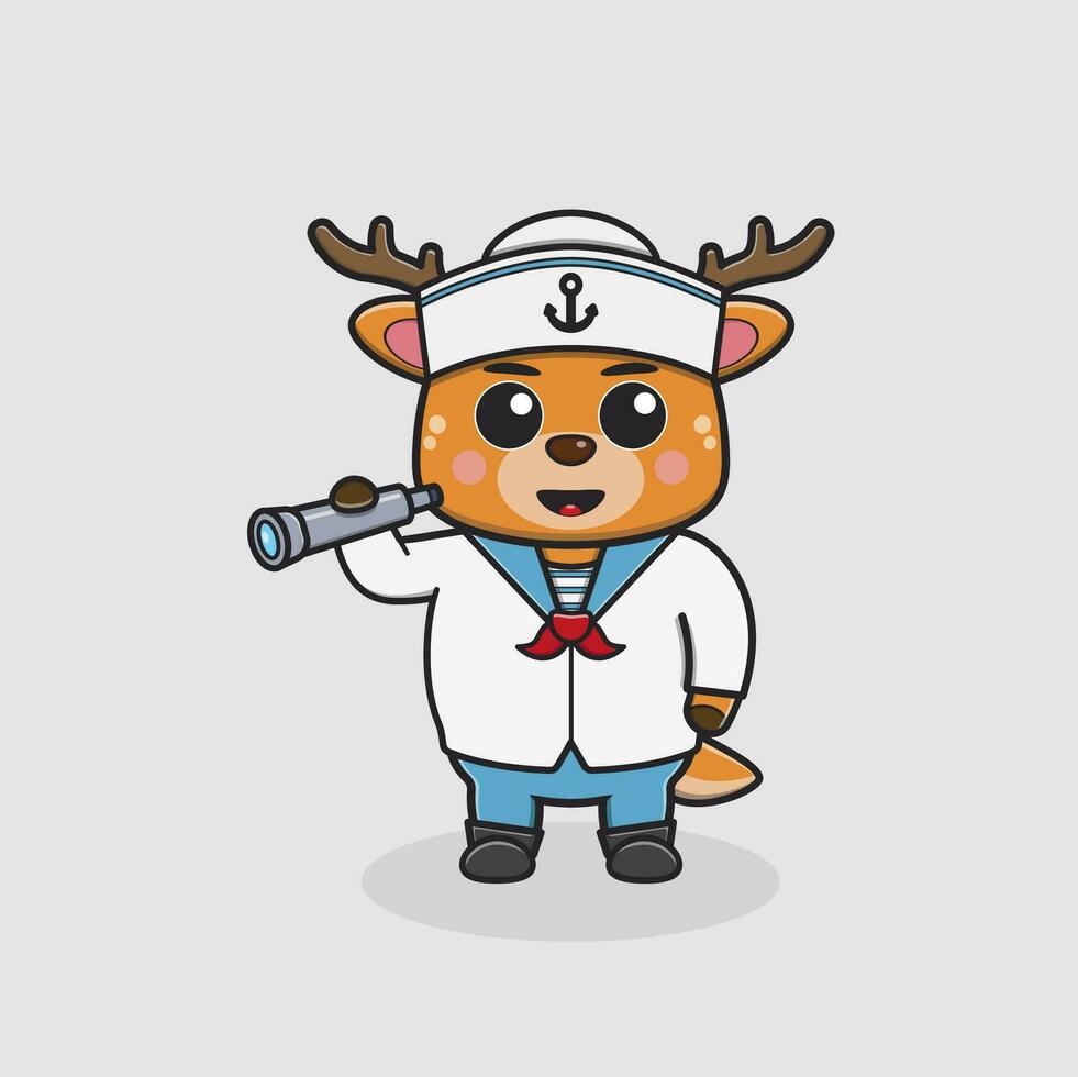 illustration of a deer with uniforms of various professions vector