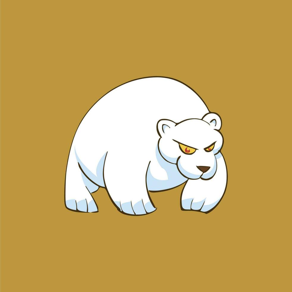 cute white bear animal illustration vector