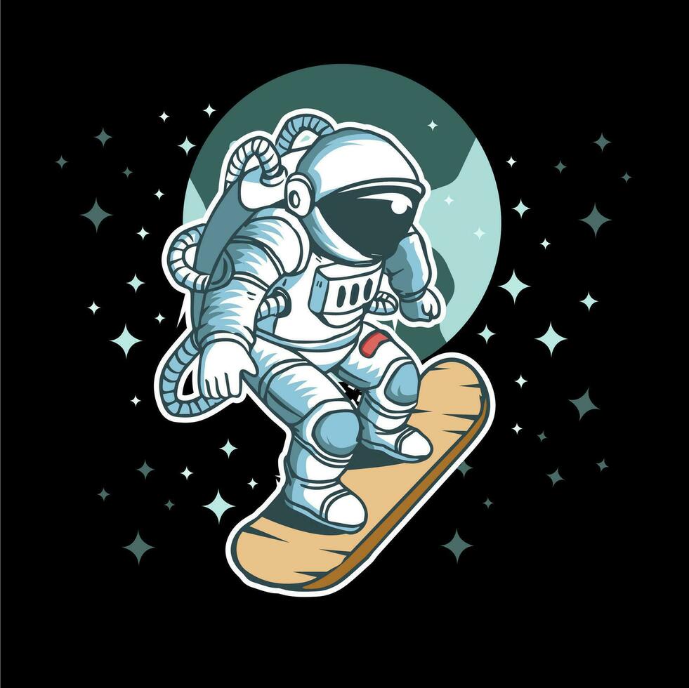 linda astronauta ilustración diseños con muchos estilos en exterior espacio vector