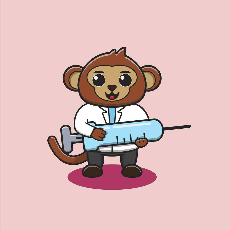 illustration of a monkey with uniforms of various professions vector