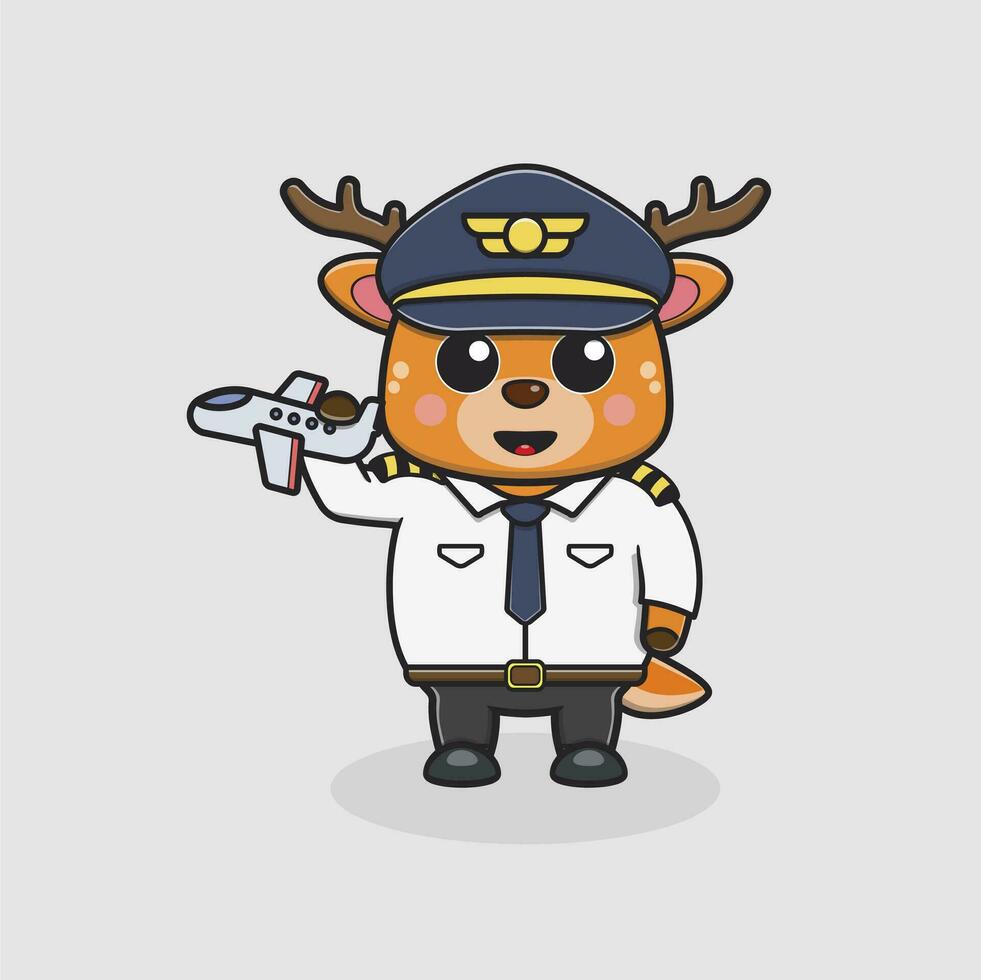 illustration of a deer with uniforms of various professions vector
