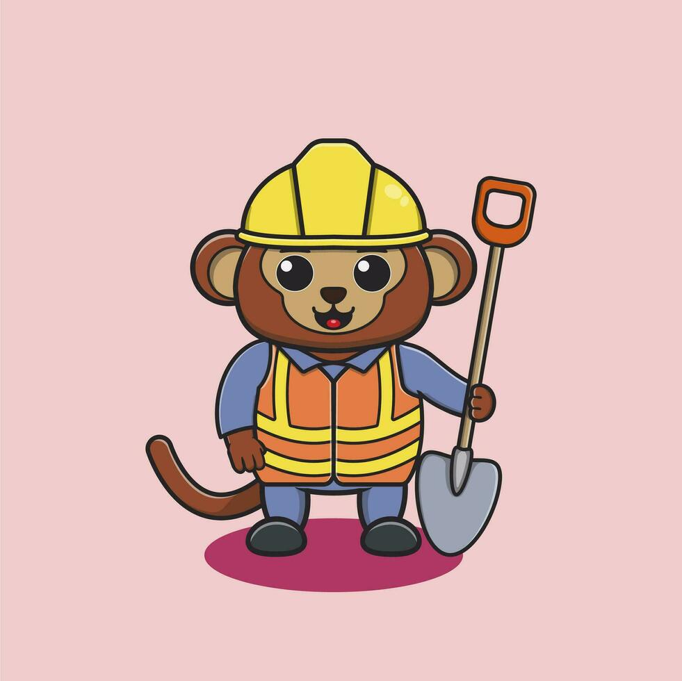 illustration of a monkey with uniforms of various professions vector