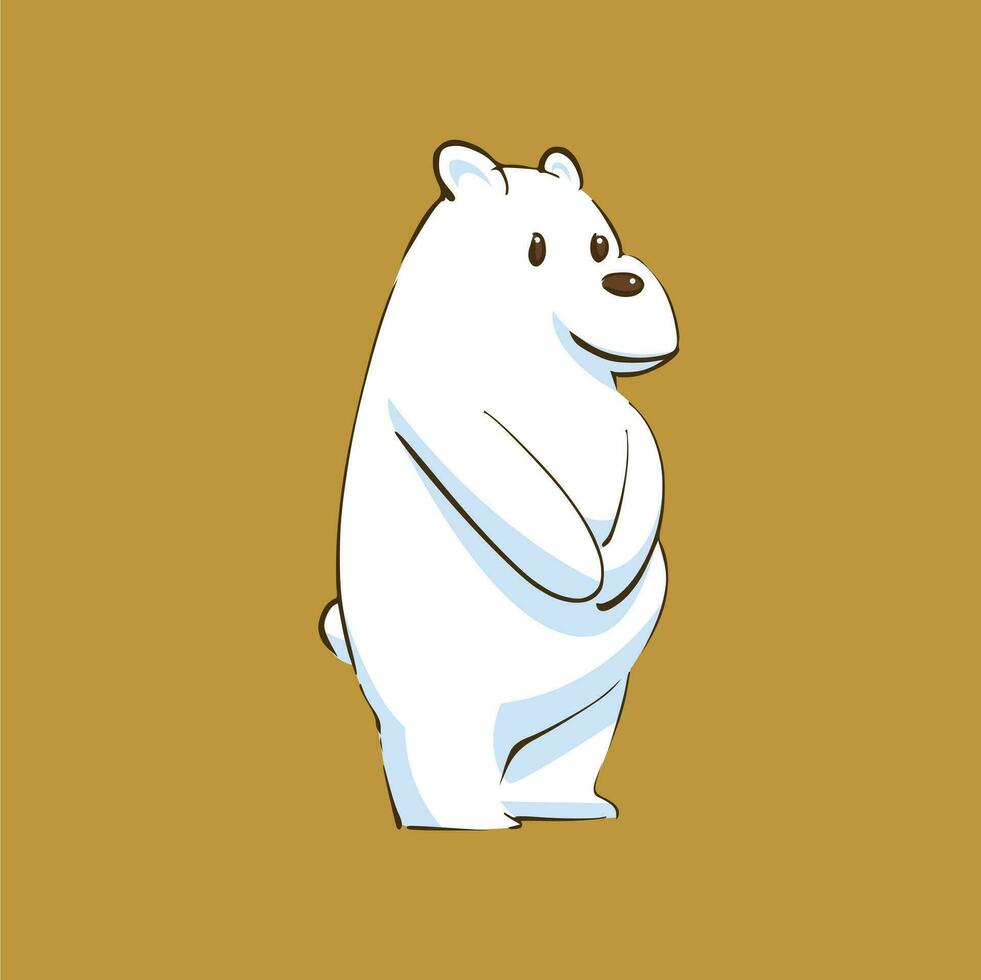 cute white bear animal illustration vector