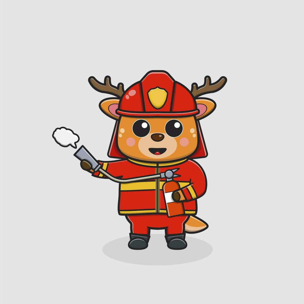 illustration of a deer with uniforms of various professions vector