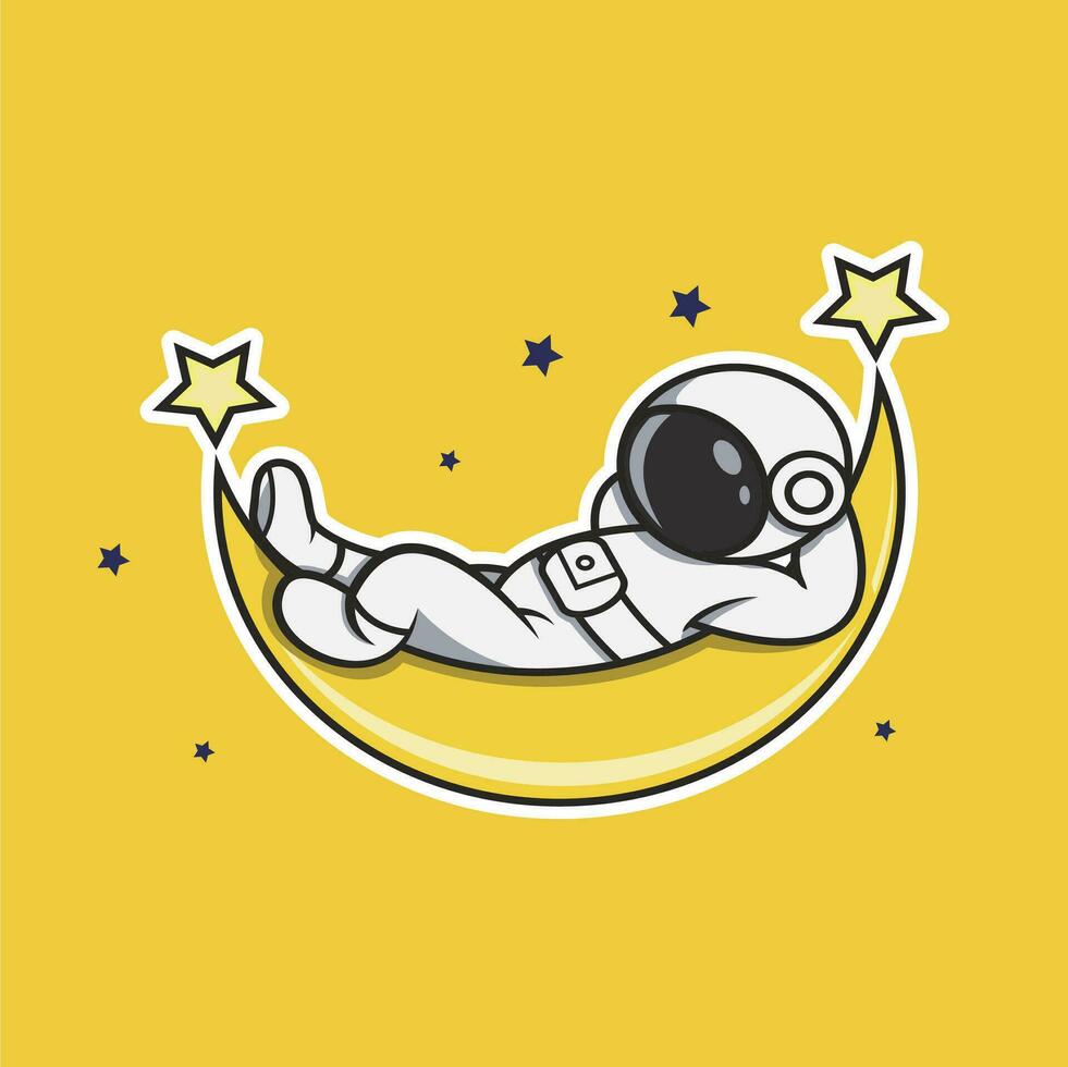 cute astronaut illustration designs with many styles in outer space vector