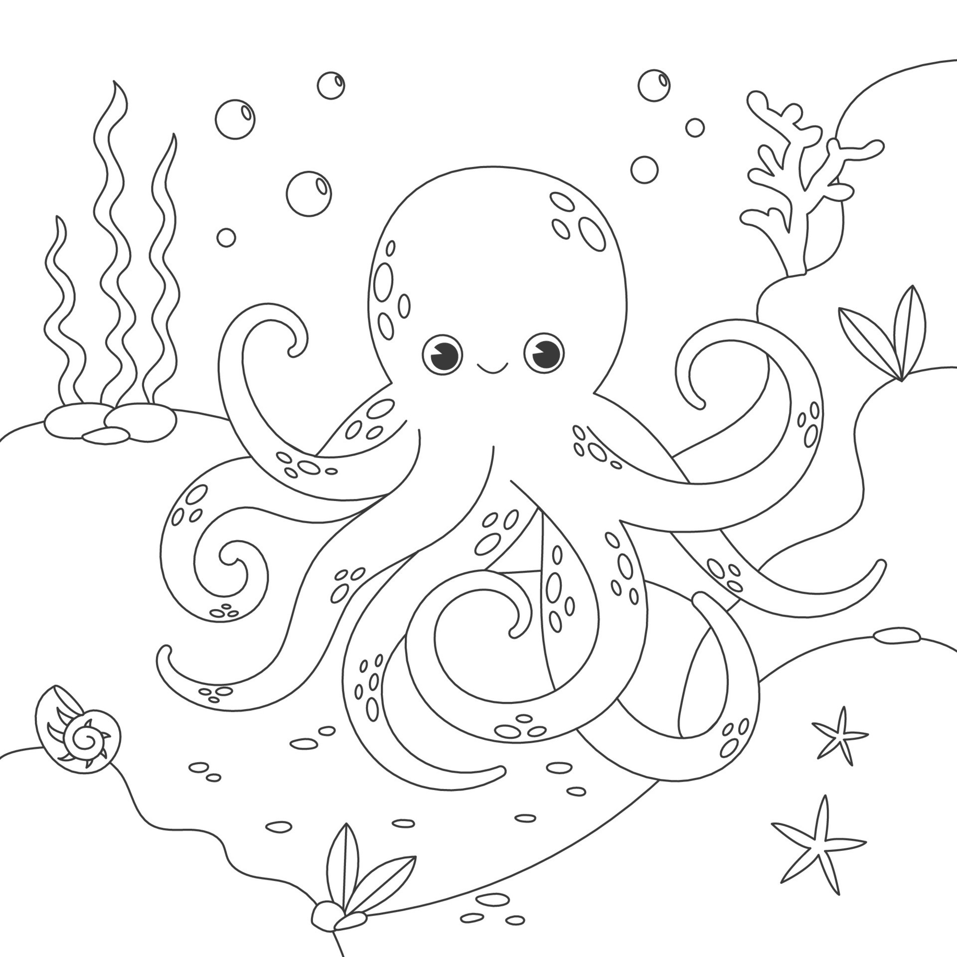How to Draw an Octopus for Kindergarten  Easy Drawing Tutorial For Kids