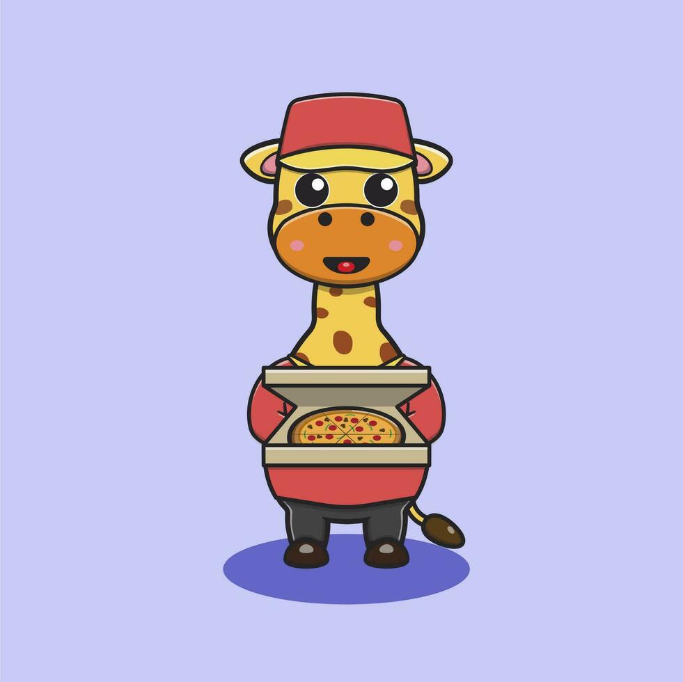 illustration of a giraffe with uniforms of various professions vector