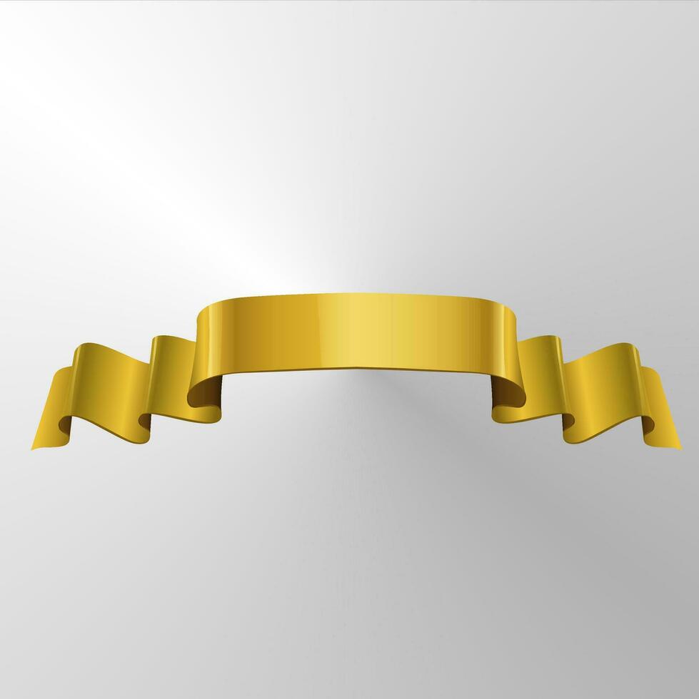 gold ribbon element for labels and banners vector